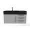 Castello Usa Amazon 36" Wall Mounted Gray Vanity With Black Top And Brushed Nickel Handles CB-MC-36G-BN-2056L-BL - alternate 1